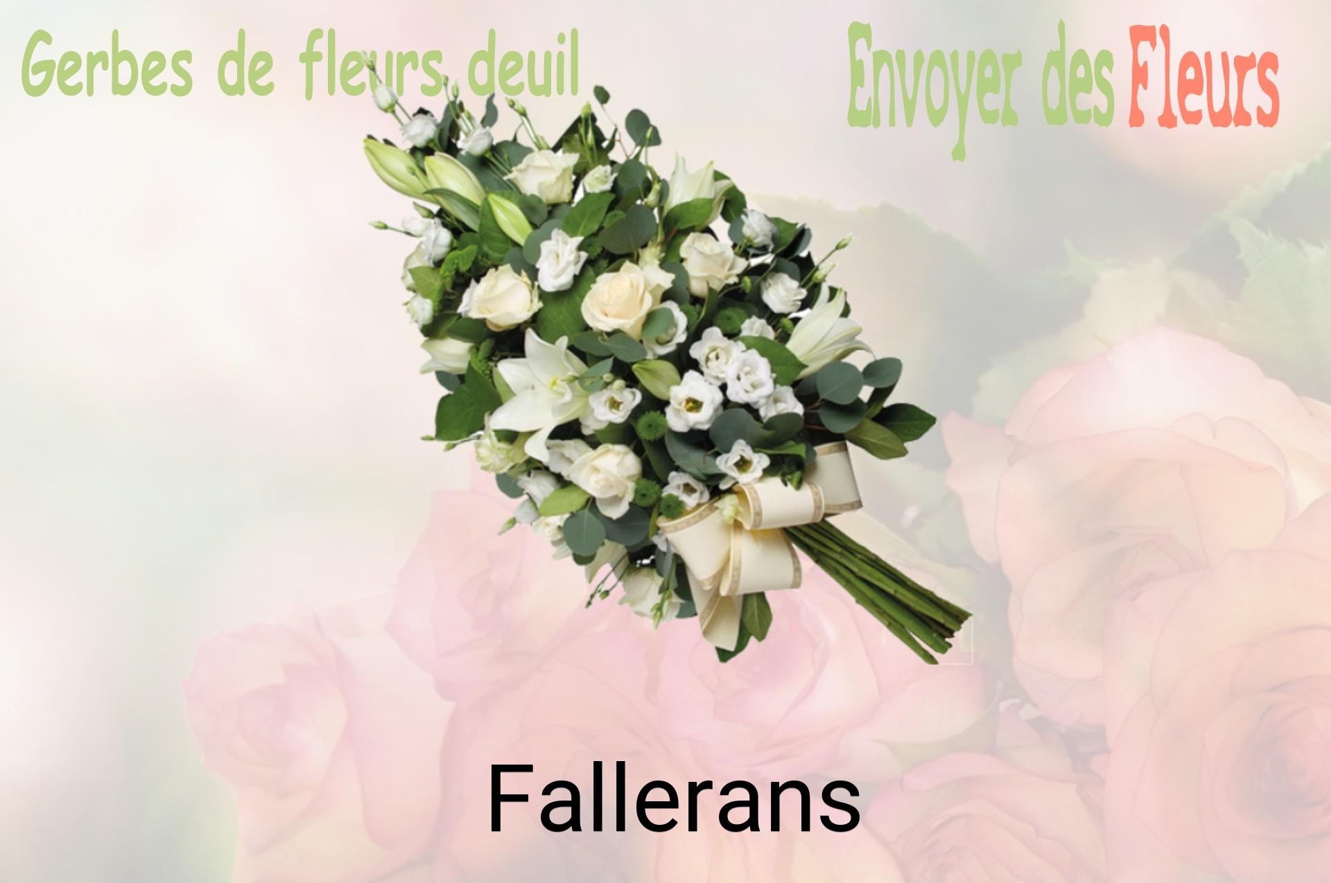 Gerbe de fleurs de deuil livrée à Fallerans